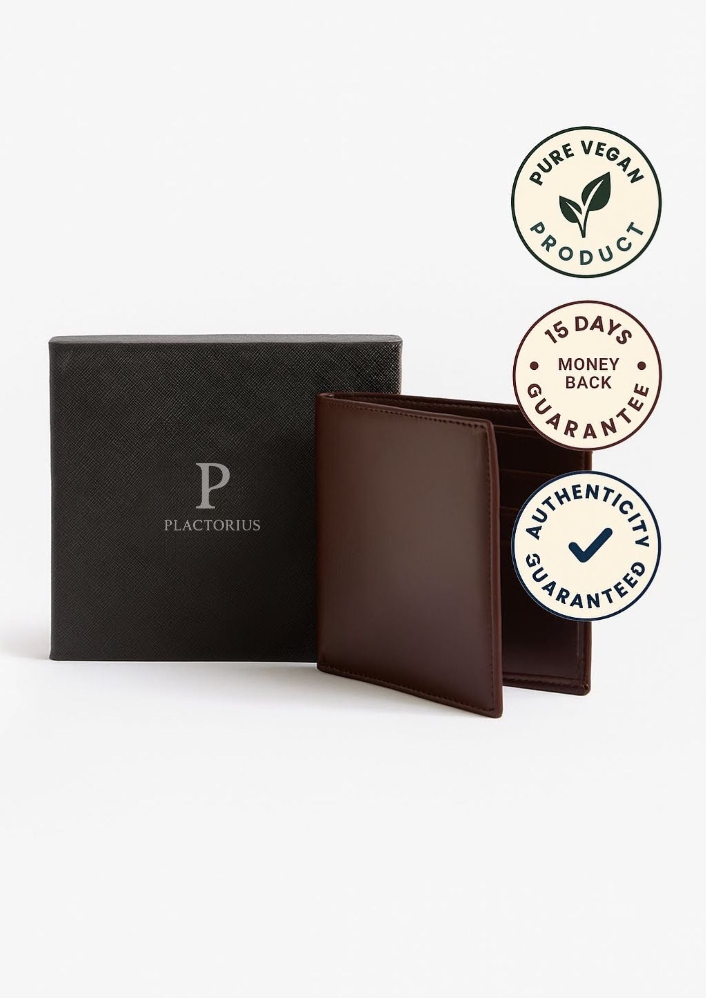 Pure Vegan Leather Men’s Luxury Bi-Fold Wallet